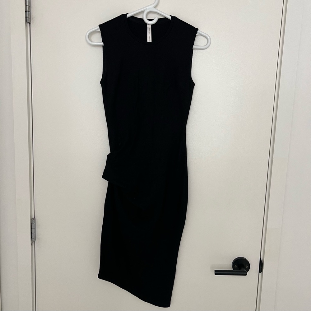 Babaton Wool Elegant Black Sleeveless Dress